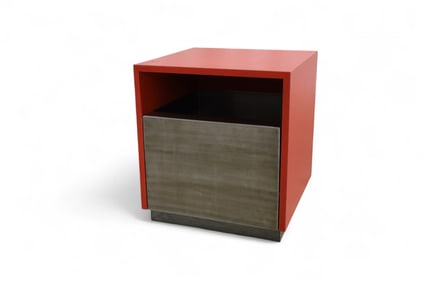Orange Laminate & Steel Cube