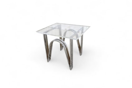 Chrome & Lucite Side Table
