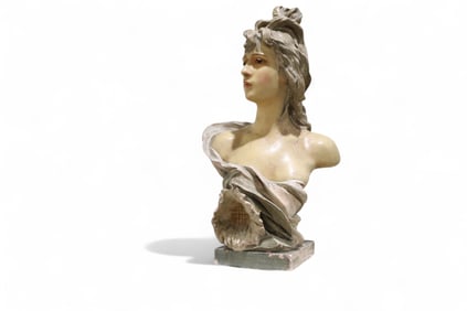 Art Nuevo Semi Nude Plaster Bust