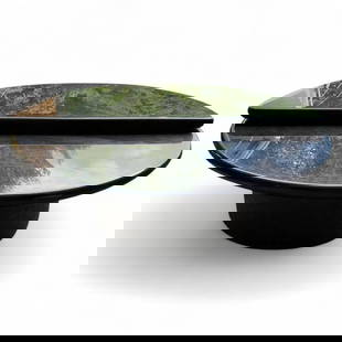 Lacquered Half Moon Rotating Coffee Table: A Vintage Post Modern Lacquered Half Moon Rotating Coffee Table Dimensions:15.5x42x26