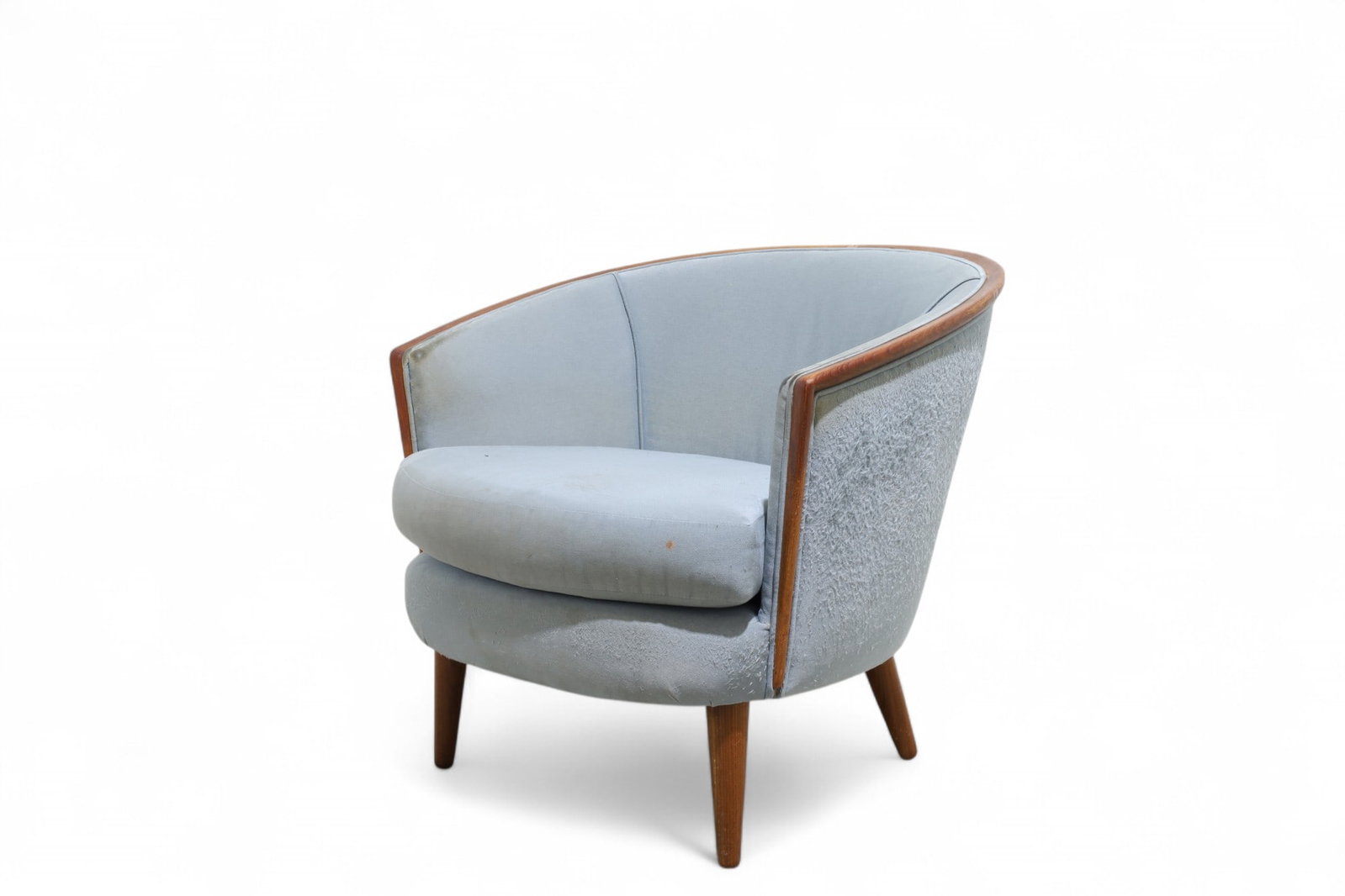 Danish Lounge Chair: A Danish teak and upholstery lounge chair Dimensions:28x29x30