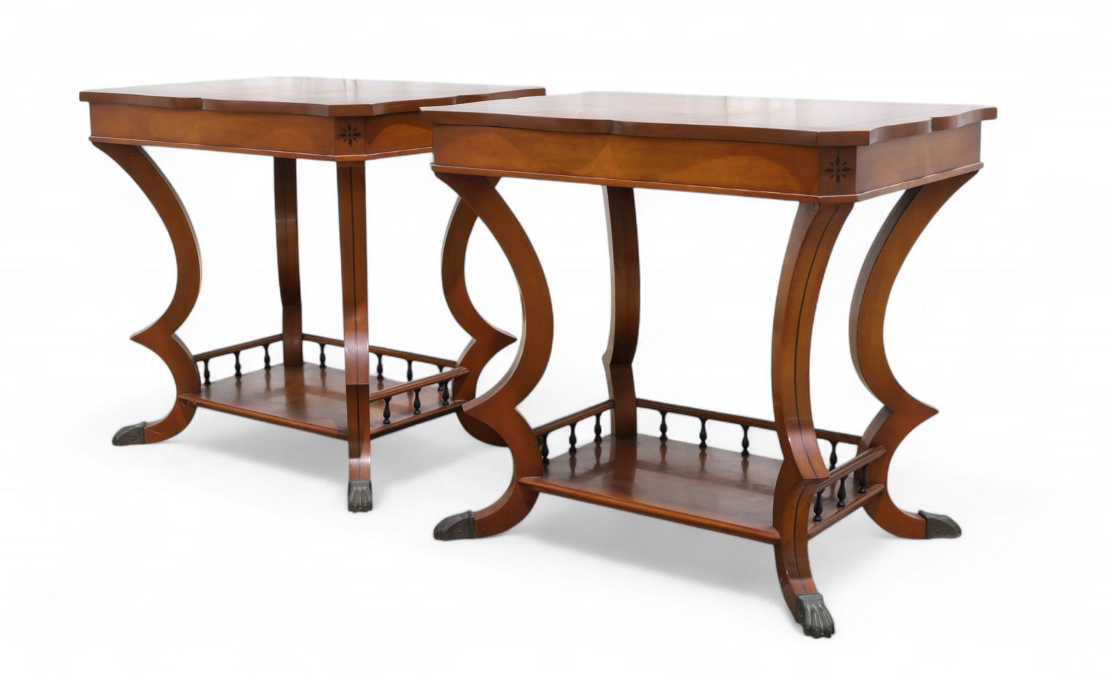 Banded Walnut End Tables - Pair (1 of 9)