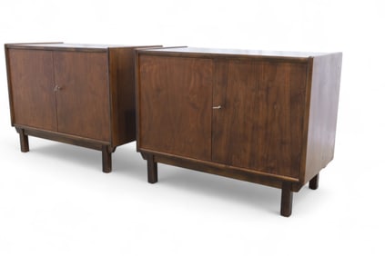 Danish Style Walnut End Stands - Pair