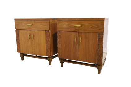Piet Hein Walnut Night Stands - Pair