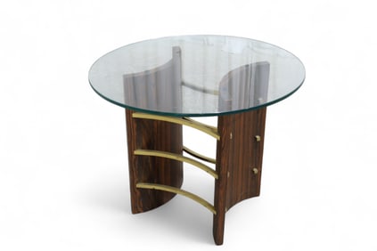 Rosewood & Brass End Table