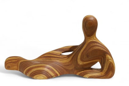 Signed Laminated Wood Sculpture
