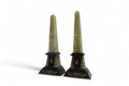 Egyptian Motif Obelisk - Pair