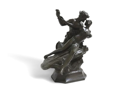 Signed P. Ducuing Satyr & Nymph Artist Bronze
