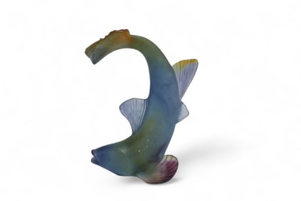 Daum France Crystal Fish Candle Holder
