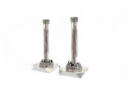 Sterling Silver Candlesticks - Pair
