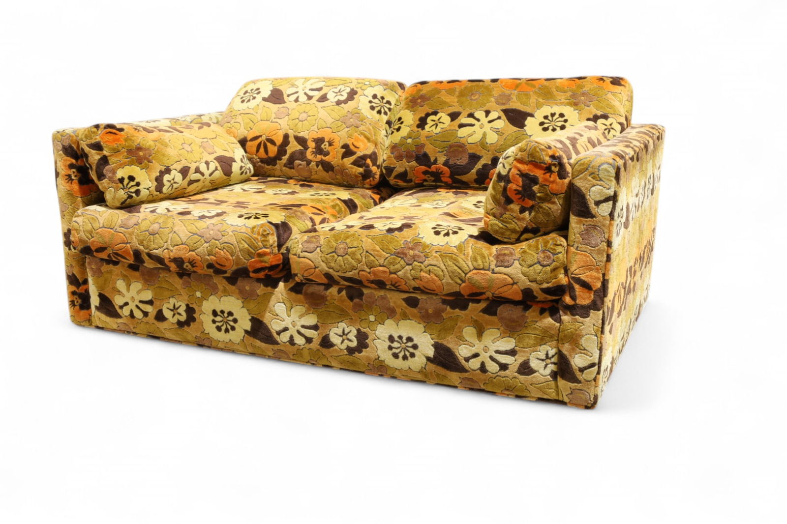 1960's Tuxedo Loveseat: A 1960's Tuxedo loveseat with original upholstery Dimensions:23x56x35