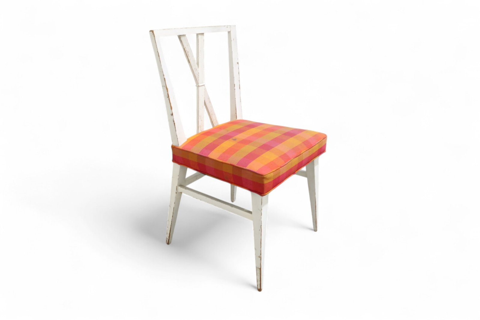 Tommi Parzinger "X" Back Chair: A Tommi Parzinger "x" back dining chair Dimensions:36x19.5x20