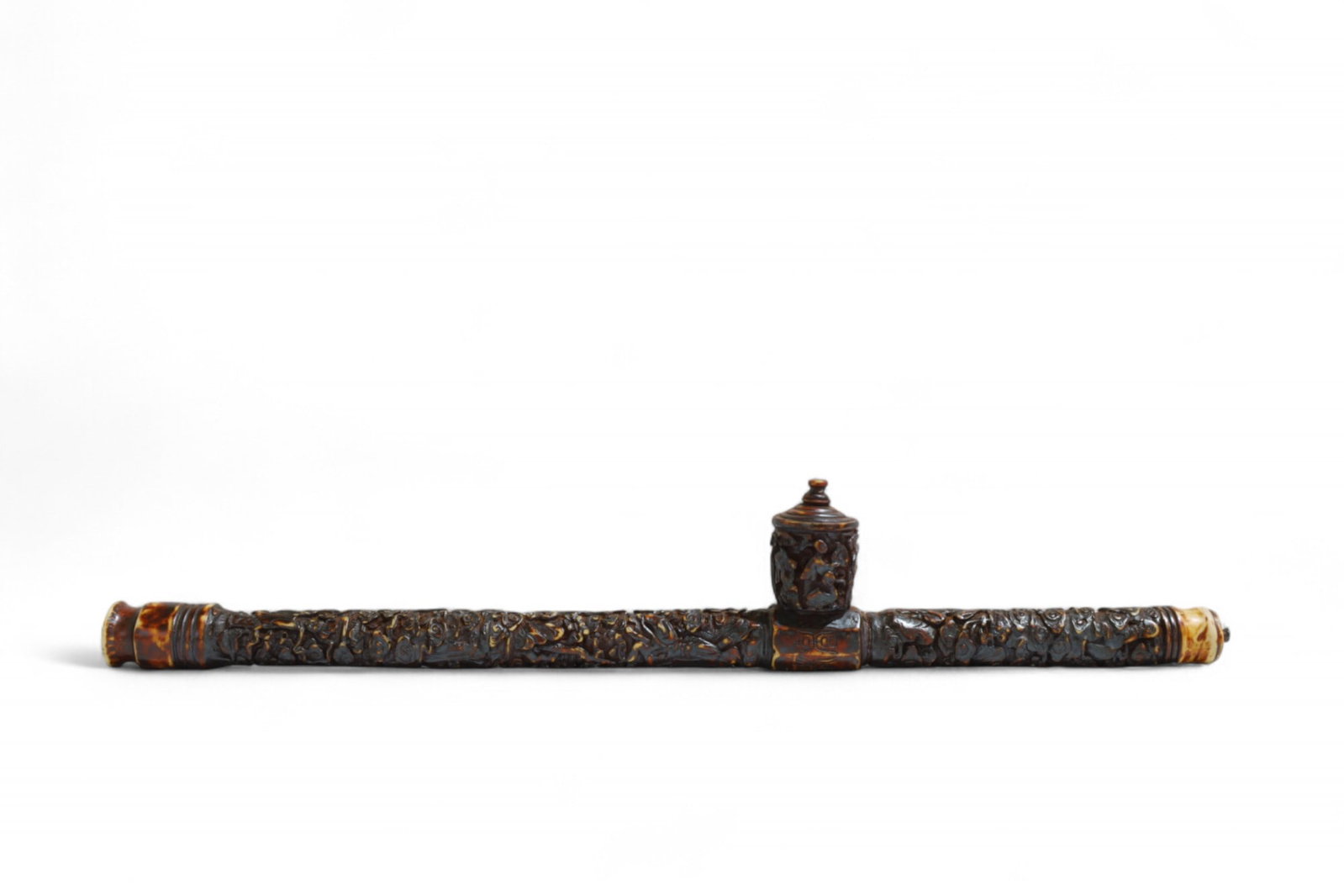 Ornate Antique Opium Pipe: An ornate antique opium pipe Dimensions:21x1