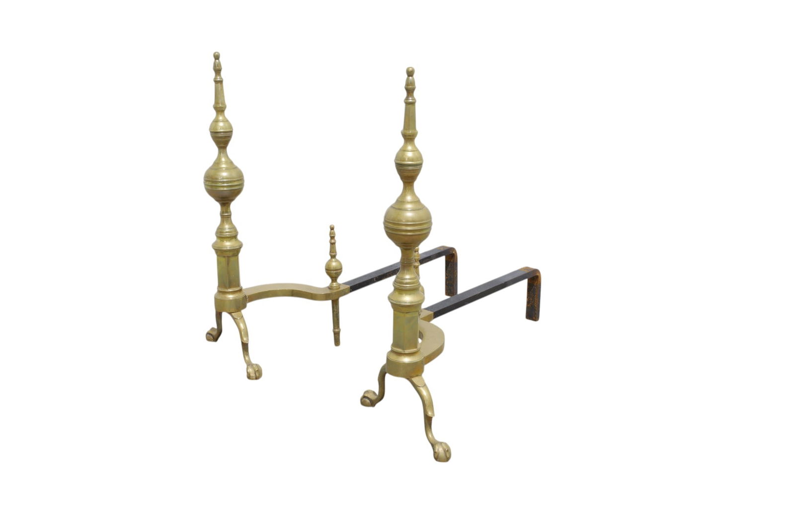 18th Century American Brass Andirons (1 of 10)