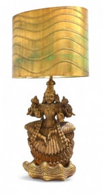 1960's Lakshmi Hindu Goddess Lamp