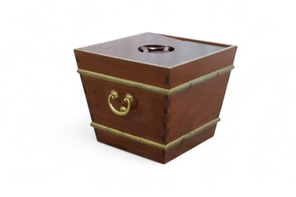 Chinese Mahogany & Brass Ice Chest