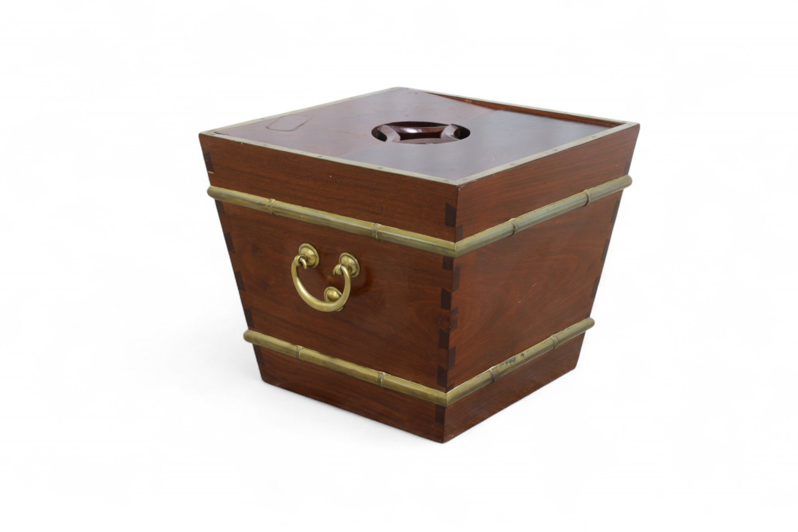 Chinese Mahogany & Brass Ice Chest: A Chinese mahogany and brass ice chest Dimensions:15.5x18x18