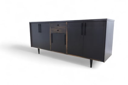Modern Ebony & Black Lacquer Credenza