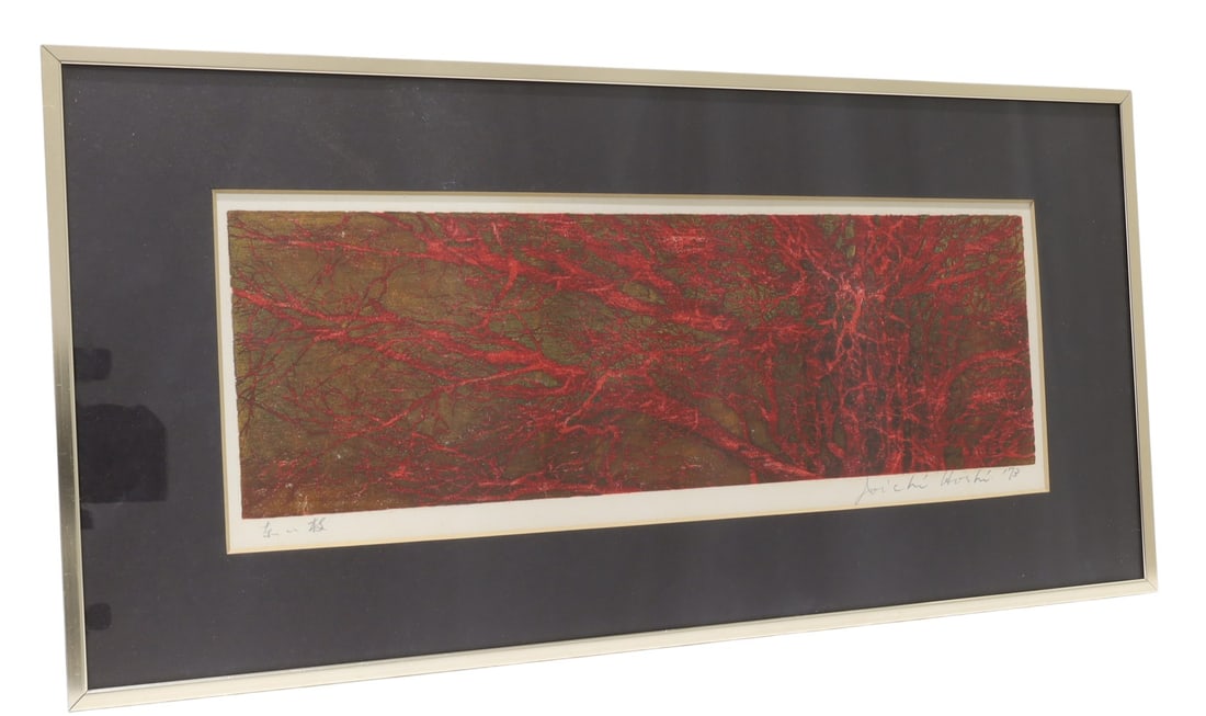 Signed Joichi Hoshi 73' lithograph: A signed Joichi Hoshi 73' lithograph Dimensions:10x20