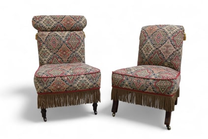 Navajo Pattern Slipper Chairs - 2