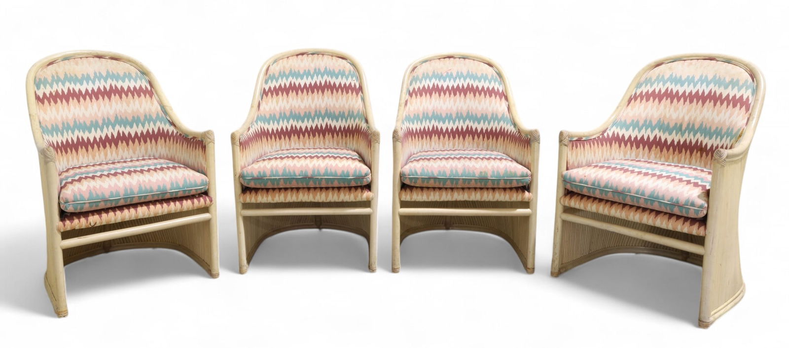 Willow & Reed Henry Olko Chairs - 4: A set of 4 Willow and Reed Henry Olko rattan chairs Dimensions:36x24x25 Seat Height:18