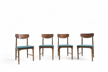 Walnut Mid Century Dining Chairs - 4