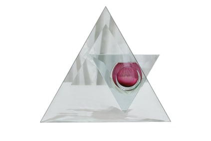 Triangular Glass Vase