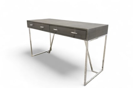 Faux Eelskin & Chrome Desk