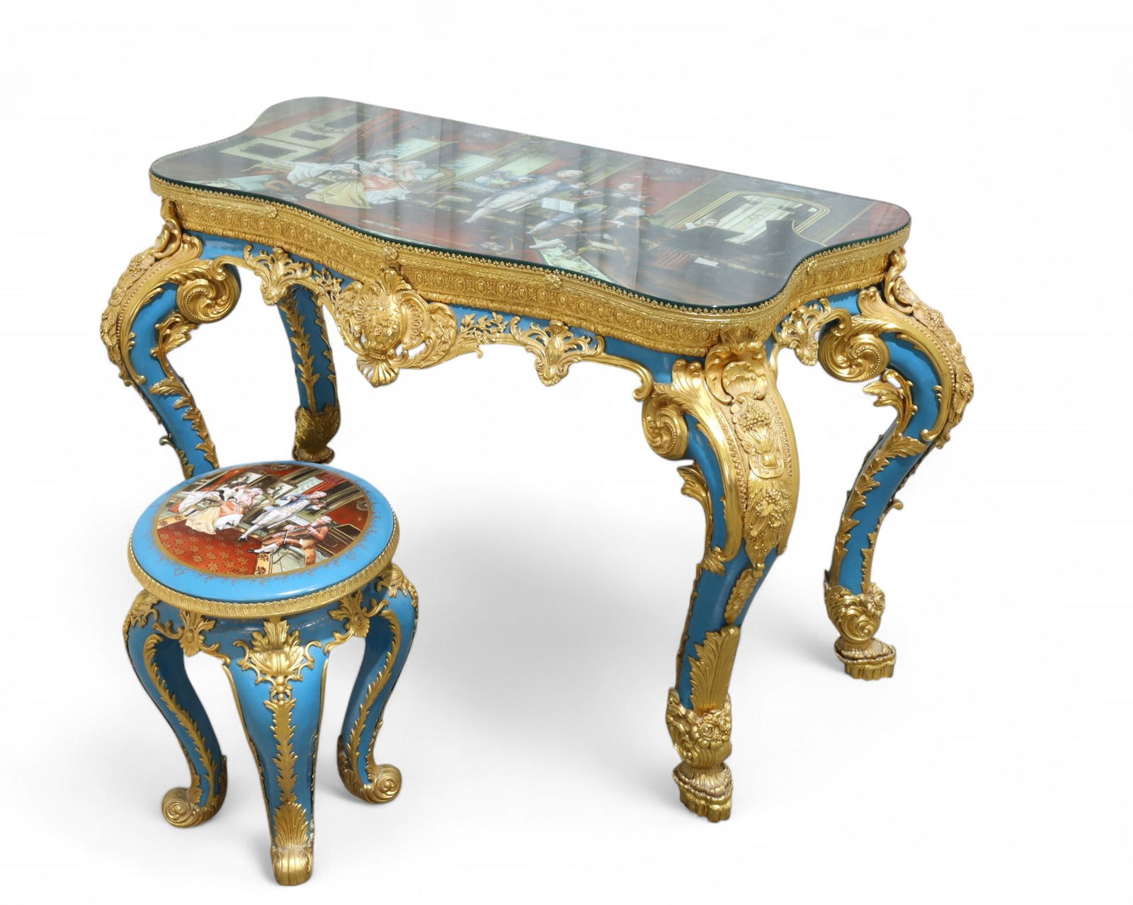 Sevres Style Bronze Mounted Vanity (1 of 18)