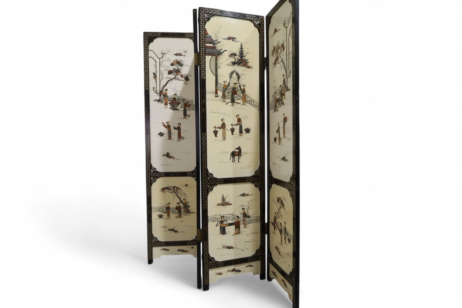 4 Panel Oriental Hardstone Screen (1 of 13)