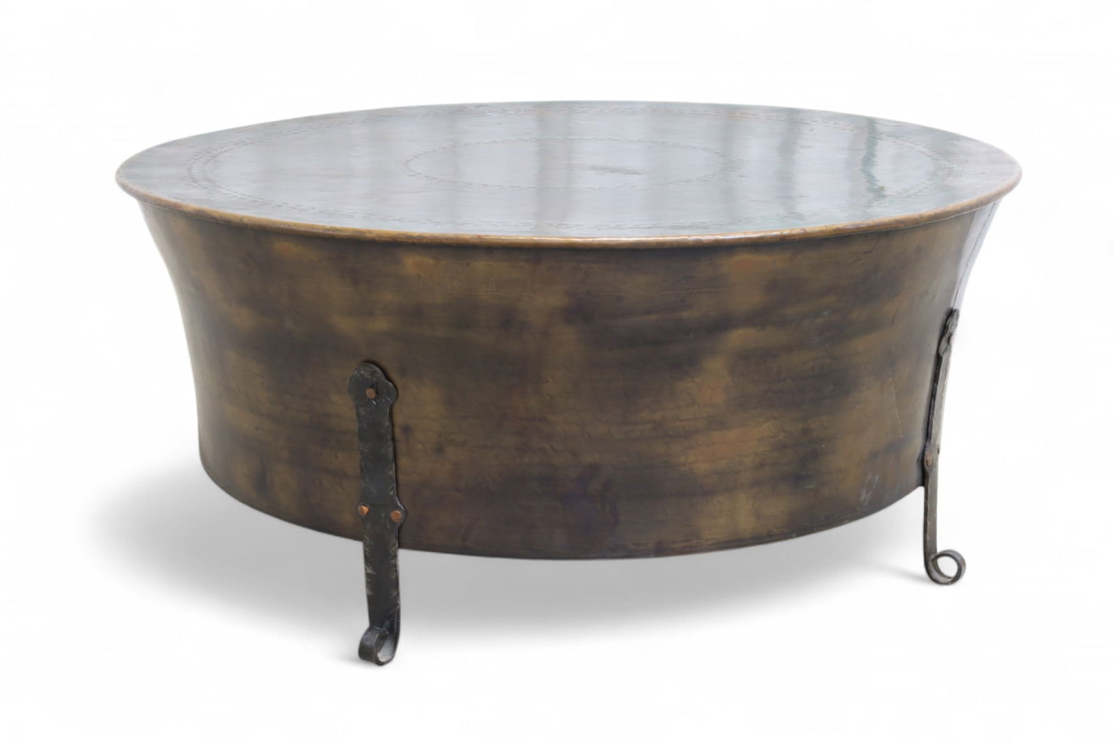 Turkish Copper & Iron Drum Coffee Table (1 of 12)
