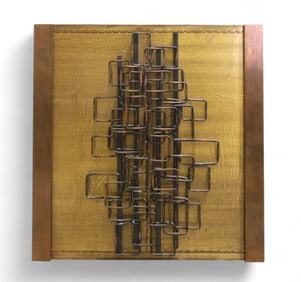 Brutalist Copper & Brass Wall Sculpture