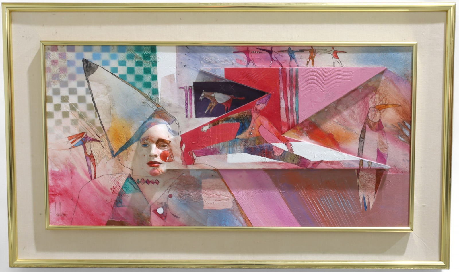 Gregory Hawthorne Post Modern Relief Painting: a Gregory Hawthorne post modern relief painting Dimensions:36x60