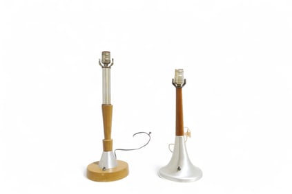 Mid Century Teak & Aluminum Lamps - 2