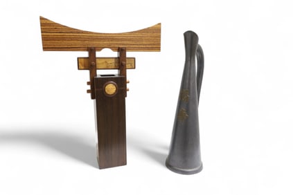 Oriental Pitcher & Wood Carving