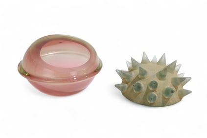 Saturn Art Glass Bowl & Glass Hedgehog