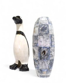 Large Porcelain Vase & Penguin