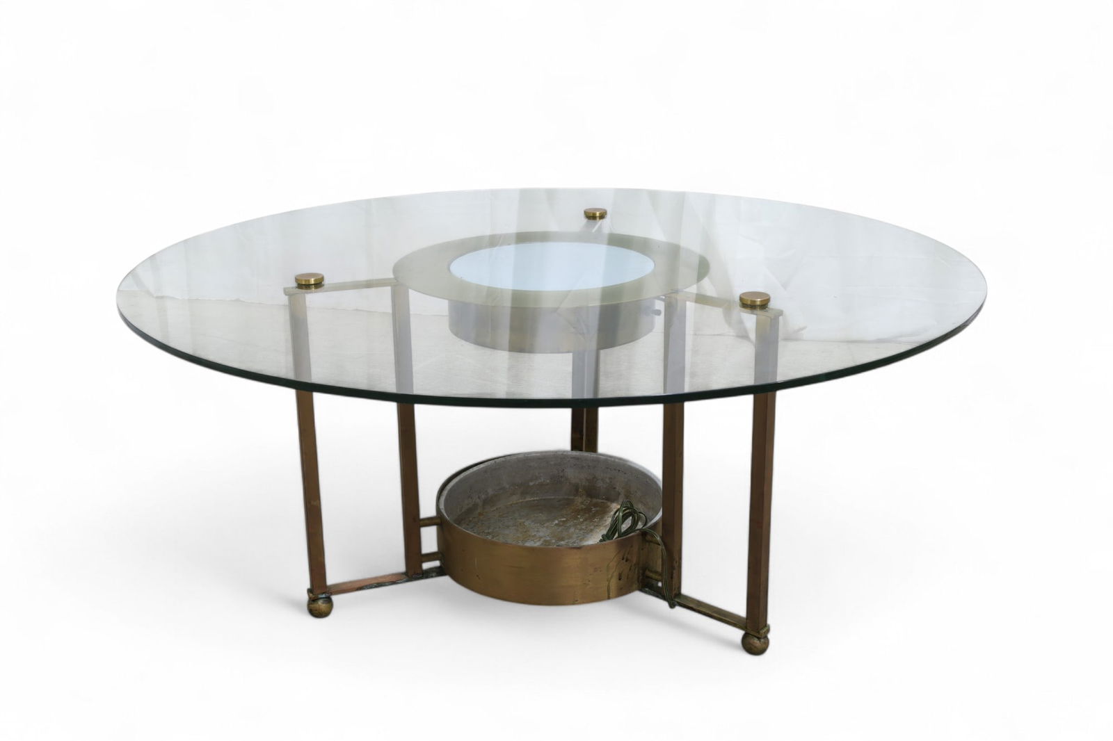 Dorothy Thorpe Brass Coffee Table: A Dorothy Thorpe up light coffee table Dimensions:18x42