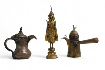 Turkish Pots & Gilt Bronze Buddha