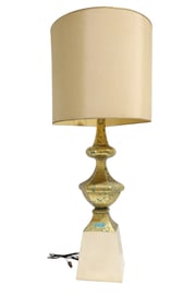 1960's Gold & Tiffany Blue Table Lamp