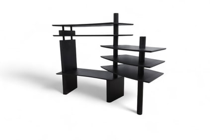 Black Laminate Rotating Entertainment Center