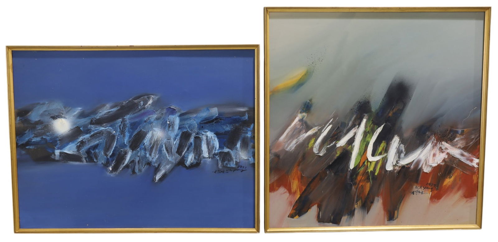 Signed H.S Yang Oil on Canvas - 2 (1 of 7)