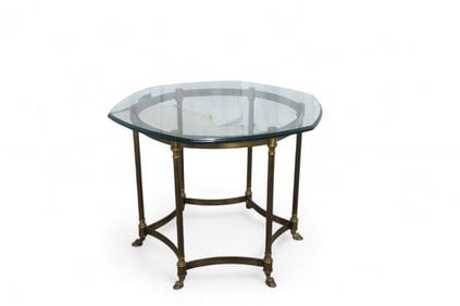 Brass Hoof Foot End Table