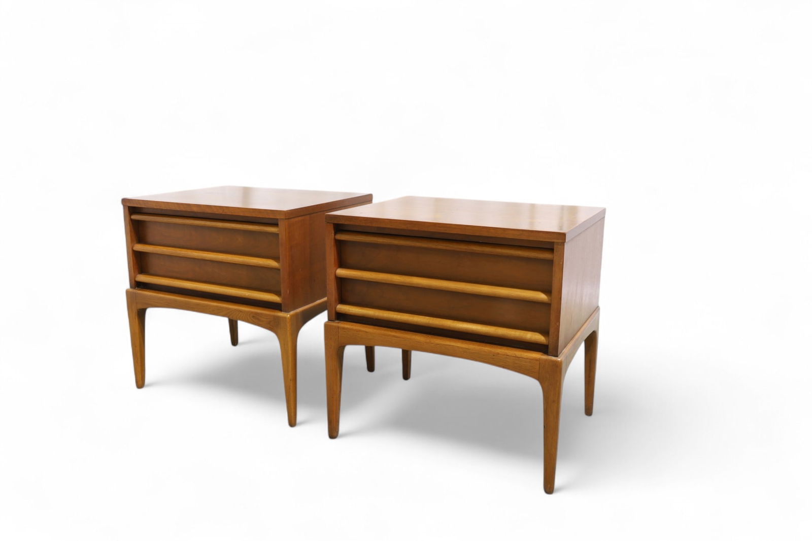 Lane Walnut End Tables - Pair (1 of 11)