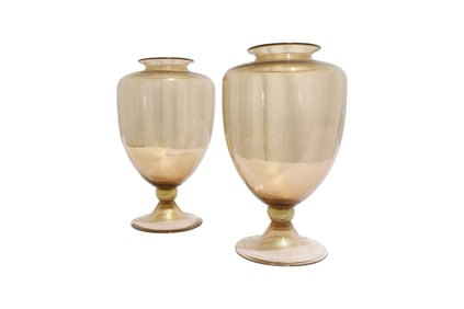 Donghia Amber Gold Vases - Pair
