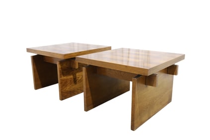 Lane Brutalist Side Tables - Pair