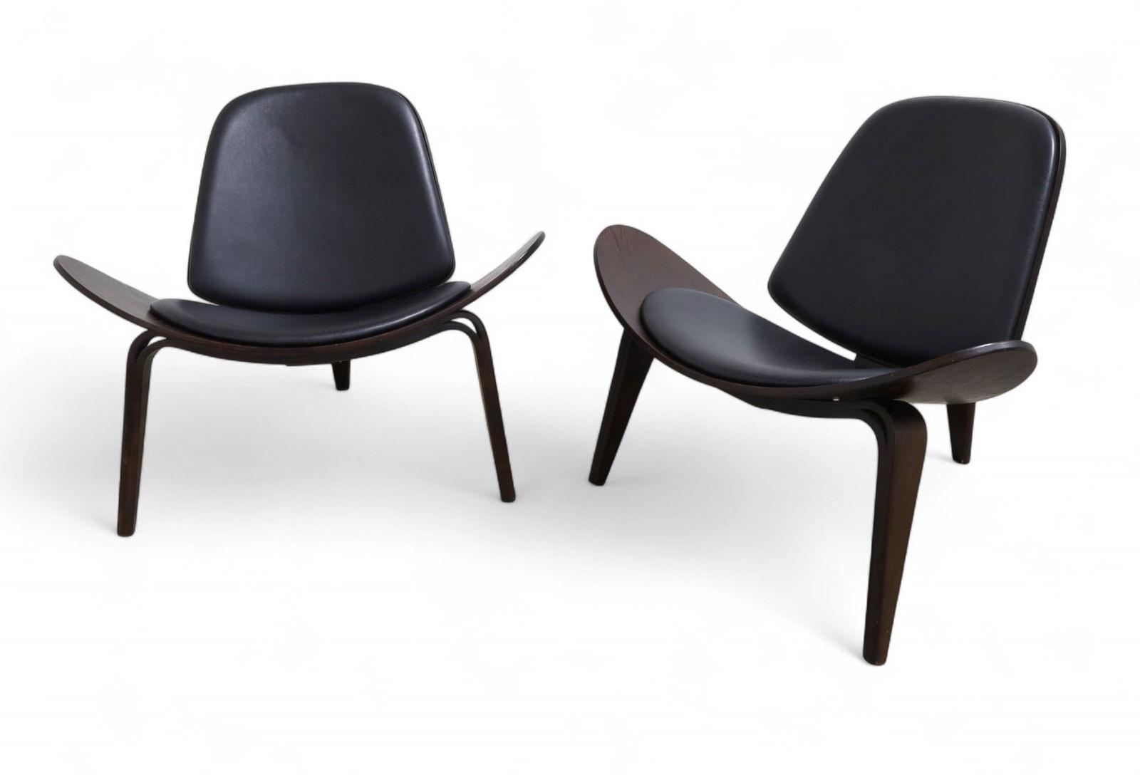 Hans Wegner Style Shell Chairs - Pair (1 of 10)
