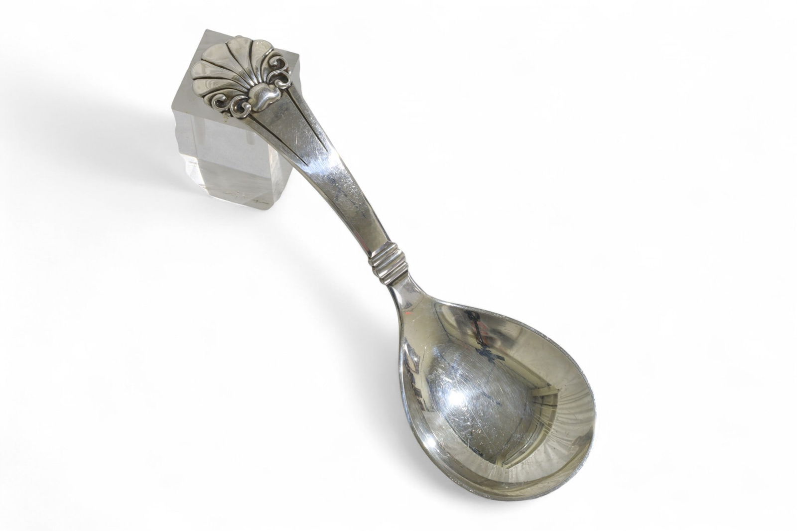 George Jensen Serving Spoon: A George Jensen sterling silver serving spoon Dimensions:8" L Troy Oz:2.8