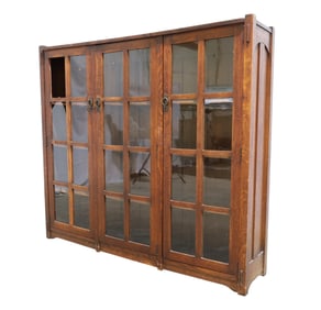 Quaint Stickley Bros. 3 Door Bookcase