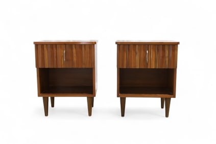 United Furniture Mid Century End Stands - Pair